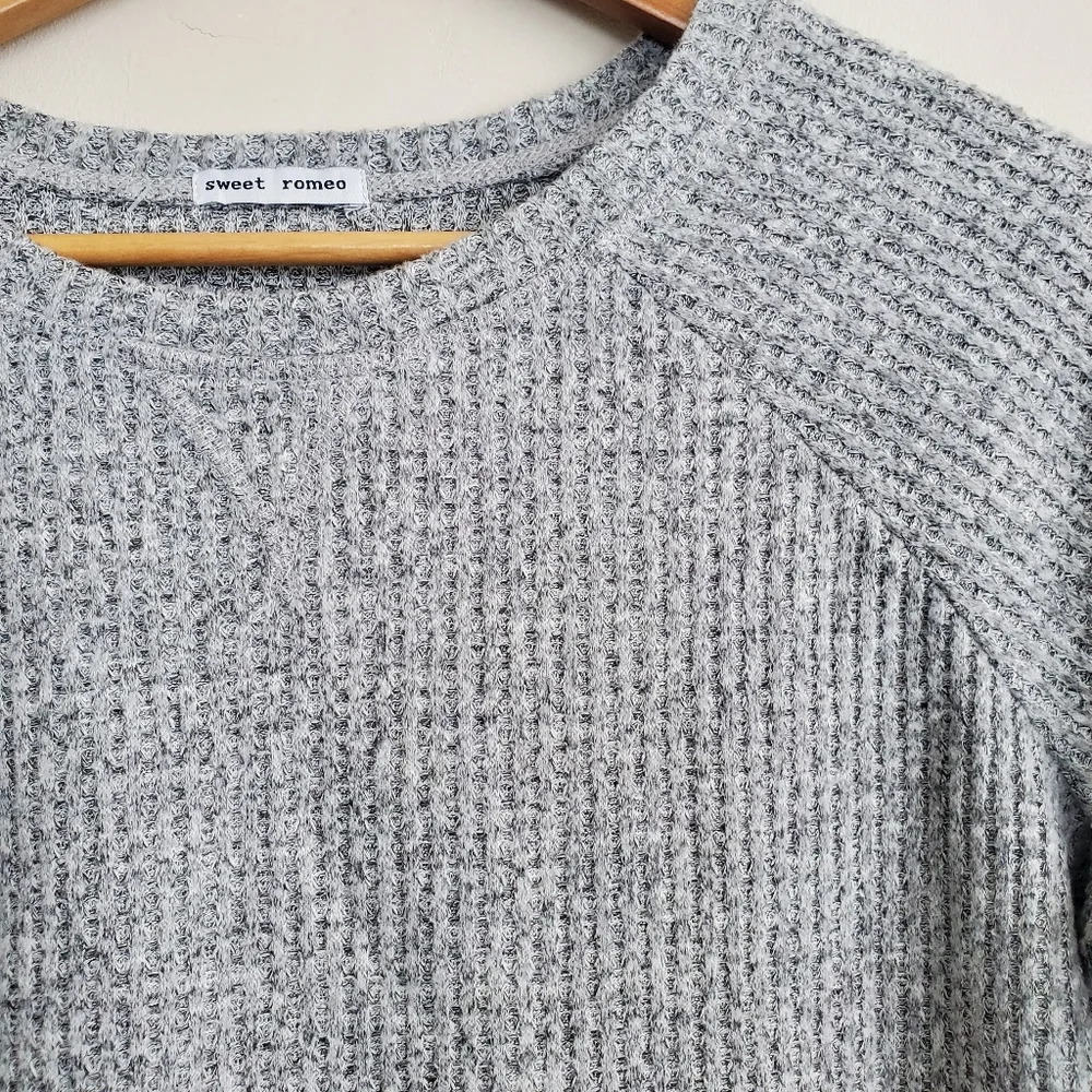 Nordstrom Sweet Romeo Top Thermal Sweater Long Sleeve Gray Size Small‎ NWT